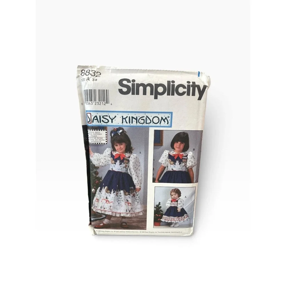 Simplicity Sewing Pattern 8832 Child 3-8 Multi Daisy Kingdom Dress Doll Uncut